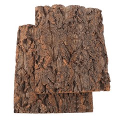 2Pcs Reusable Cork Bark Terrarium Background Light Brown Reptile Habitat Decor