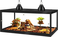 Reptile Tank, 82 Gallon Beard Dragon Tank, Tempered Glass Reptile Encloure and S