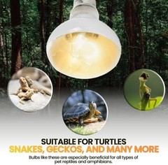 4-Pk 100W Reptile Heat Lamp Bulbs UVA Daylight Basking Light Bulbs for Reptiles