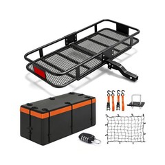 Folding Hitch Cargo Carrier Basket 60″ X 20″ X 6″+ Waterproof Bag (59″ 24″ 24…