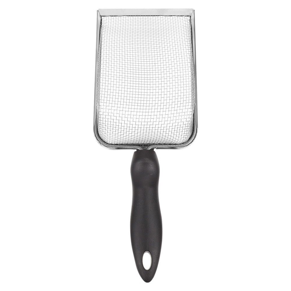 1Pcs Black Stainless Steel Reptile Sand Shovel Ergonomic Durable Cleaning Tool