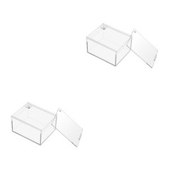 2 Pieces Spider Container Reptile Tarantula Enclosure Transparent Case for