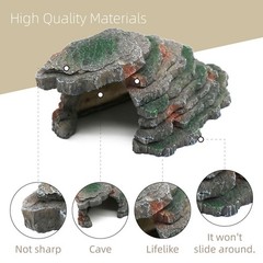 Gecko Hide Shale Scape Step Ledge, Reptile Cave Hideout Tank Accessories Deco…