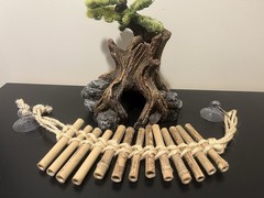 Reptile Hideout Bonsai Tree Cave And Bridge With Suction Cups