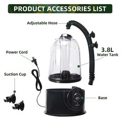 Coospider 3.8L Reptile Fogger Mister, Quiet Reptile Humidifier for Reptiles T…