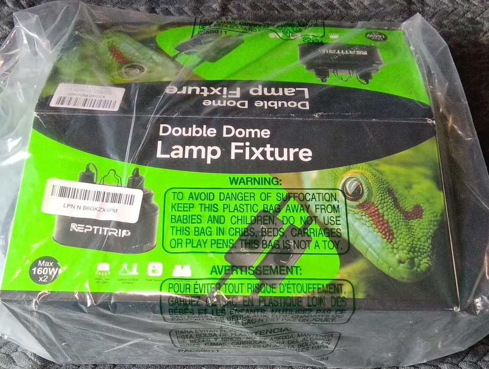 Reptitrip Double Dome Lamp Fixture Max 160W Heat & Light Emitting for Reptiles