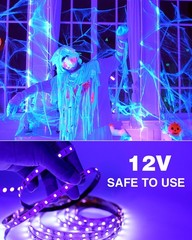 Onforu 32.8ft LED Black Light Strip Kit, 600 Units Lamp Beads, 12V 10M,