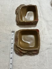 2 Piece Reptile Food and Water Bowl Set Reptile Feeding Dish Reptile Food Bowl