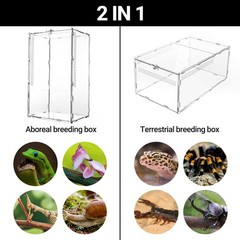 REPTI ZOO Large Tarantula Enclosure Spider Enclosure 14″ X 8″ X 6″, 2 in 1 Ac