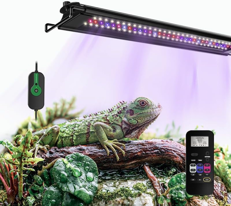 20W UVB Reptile Light, Dimming UVB UVA Reptiles Strip Lamp, Remote Control with