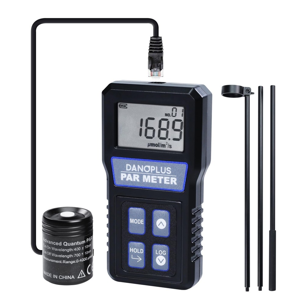 DANOPLUS PAR Meter, Par Meter for Reef Tank IP68 Waterproof Aquarium PAR Meter,