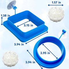 2pcs Aquatic Turtle Tank Accessories Feeding Ring and 2pcs Nitrifying Balls Set,