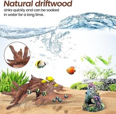 2-Piece 10-14 inch Natural Aquarium Driftwood Decorations – Aquascape Decor f…