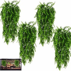 HERCOCCI 4 Pack Reptile Plants, Terrarium Hanging Plants Vines 4