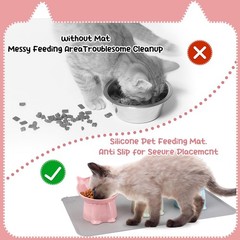 3 Pcs Elevated Cat Bowls 15°Raised Cat Food Bowl with Silicone Mat … Fast