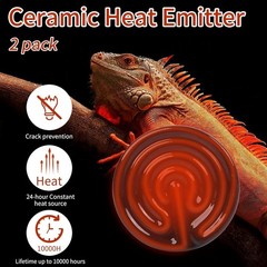 150W Ceramic Heat Emitter (2 Pack), Reptile Heat Lamp Bulbs, Ceramic Heater for