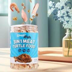 Loves4Pets Turtle Food – 3 in 1 Natural Freeze-Dried Meat – Chicken, Duck