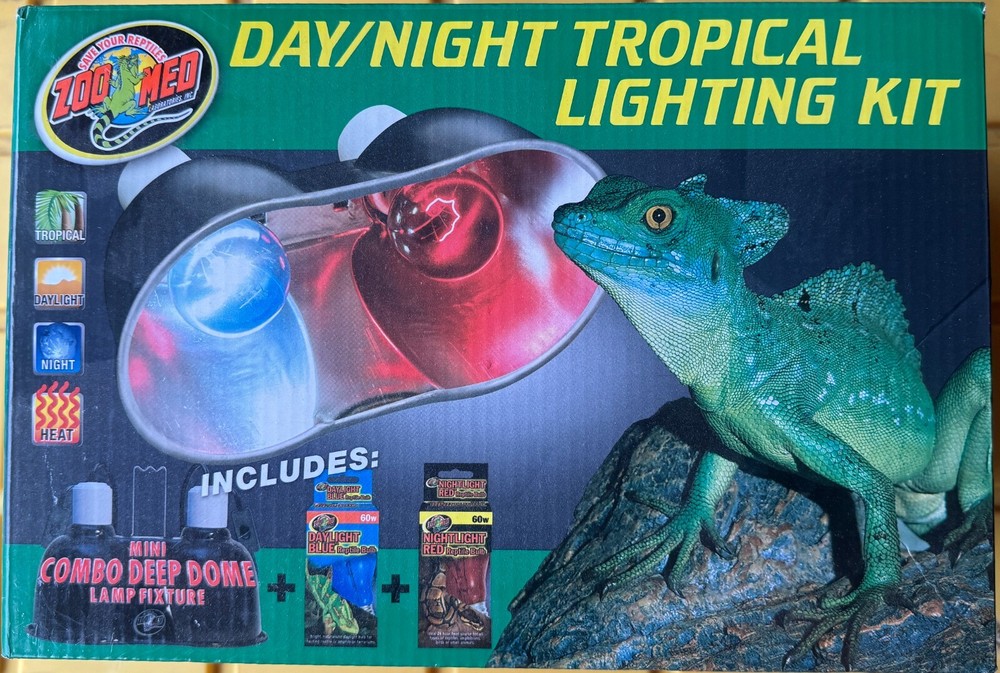 Zoo Med Tropical UVB & Heat Lighting Kit Brand New W/ Bulbs