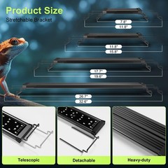 12W LED UVB Light for Reptiles Terrarium Light Extendable Reptile Tank Light …
