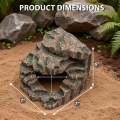 Resin Reptile Cave Hideout, Rock-Style Basking Platform, Aquarium and Terrari…