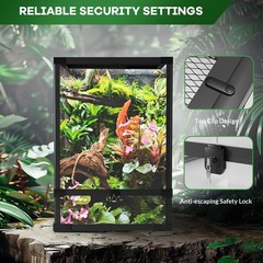 34/45/67 Gallon Reptile Terrarium Tank Aluminum Frame Secure Lock Ventilated