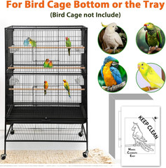 Bird Cage Liners, Bird Cage Paper Liners, 50Pcs Disposable Cage Liners, Pre-Cut