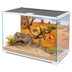 AWERT 36×18 inches Reptile Habitat Background Orange Desert Terrarium Backgro…