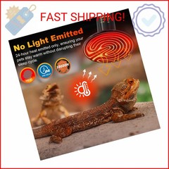 MIXJOY 250W Ceramic Heat Emitters – 2Pack Reptile Heat Lamp Bulbs, No Light Emit
