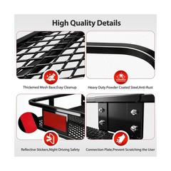 Folding Hitch Cargo Carrier Basket 60″ X 20″ X 6″+ Waterproof Bag (59″ 24″ 24…