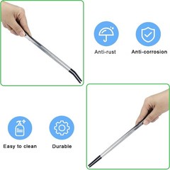 2Pcs Reptile Feeding Tong with Rubber Tip Aquarium Tweezers Stainless Steel S…