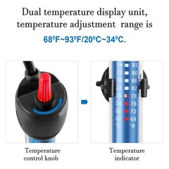 Hitop 25W/50W/100W/300W Adjustable Aquarium Heater, Submersible Glass Water H…