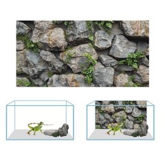 COMSUN 3 PCS Terrarium Background, 48×24 inch Polyester Reptile Backgrounds |…