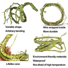 kathson 3 PCS Reptile Vines Plants Flexible Bendable Jungle Climbing Vine Terrar
