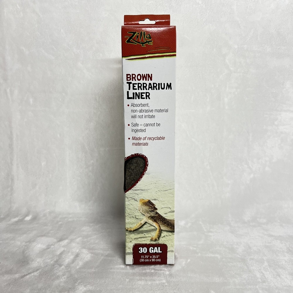 Zilla Brown Terrarium Reptile Tank Liner Absorbent 30 Gal – 11.75” x 35.5” NEW