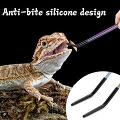 Pinzas de acero inoxidable para alimentación de reptiles con punta de goma