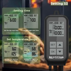 Reptile Thermostat & Light Timer for Temperature Control, Day-Night Timer, 10A 1
