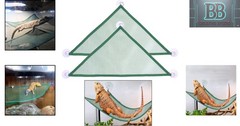 Triangular Green Bearded Dragon Hammock Set – 2 Breathable Loungers for Lizards