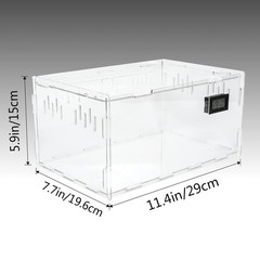 BETAZOOER Reptile Terrarium Breeding Tank Acrylic Reptile Feeding Box with Tempe