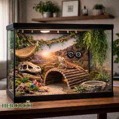9 Pcs Green Reptile Plants Vines Bearded Dragon Tank Accessories