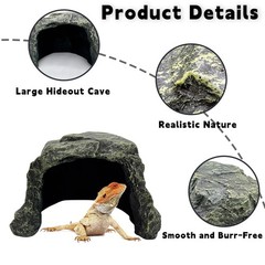 BNOSDM Reptile Hideout,Tortoise Hide Cave,Resin Rock,Bearded Dragon Hideaway,Tur