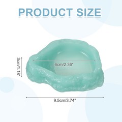 Reptile Food Bowl Reptile Feeding Dish Corner Bowl XS 3.7 Inch Glow Light Green