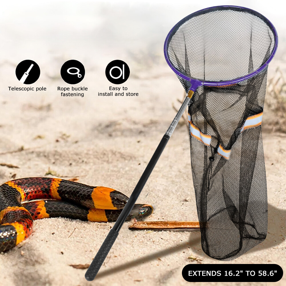 Snake Catcher Handling Tool Set – 47″ Tongs & 59″ Reptile Grabber Net & 39″ Hook