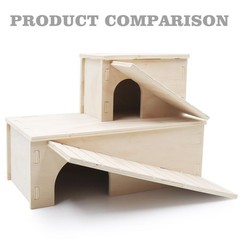 Bearded Dragon Hide Cave, Wooden Lizard Hideout with Climbing Ramp, Reptile H…