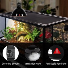 Upgrade Reptile Light Fixture with Dimming,8.5 inch Deep Dome Lamp Fixture fo…
