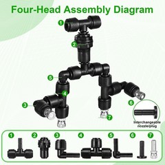 86 Pack 1/4″ Reptile Mister System Reptile Mister Nozzle Kit,360 Degree Adjus…