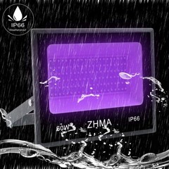 60W Black Lights Flood Light,Blacklight with Plug 2 Count (Pack of 1), Purple