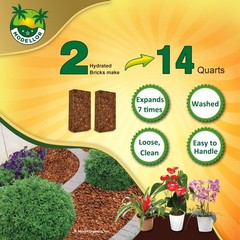 Premium Super Washed, Clean, Coco Chips, 2 Bricks (2.2 lb.) yields 14 Qts. of…