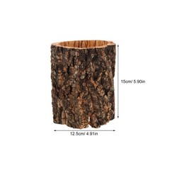 5.89 Inch Wood Reptile Hideout, Light Brown Hollow Log Reptile Hides, Tree Tr…