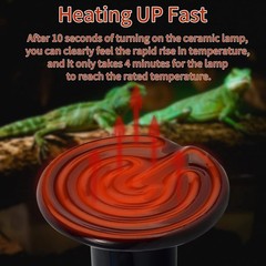 150W Ceramic Heat Emitter (2 Pack), Reptile Heat Lamp Bulbs, Ceramic Heater for