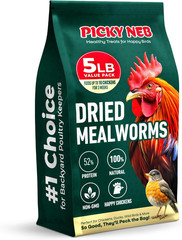 Dried Mealworms 100% Non-GMO 5 Lb – Mealworms for Birds, Chickens, Ducks – Perfe